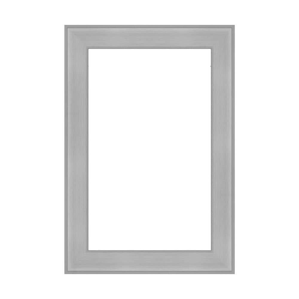 Amanti Art Mirror Makeover VistBrushed Nickel 17.25 in. W x 25.25 in. H Bathroom Mirror Frame Border Kit-Fits a 16x24 mirror (1)