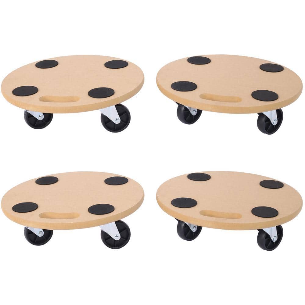 WRIGHTMASTER 15 in. Heavy Duty Wood Rolling Mover Dolly with Wheel for Piano Couch Fridge Heavy Items, 500 lbs. Capacity, 4 Pcs (1)