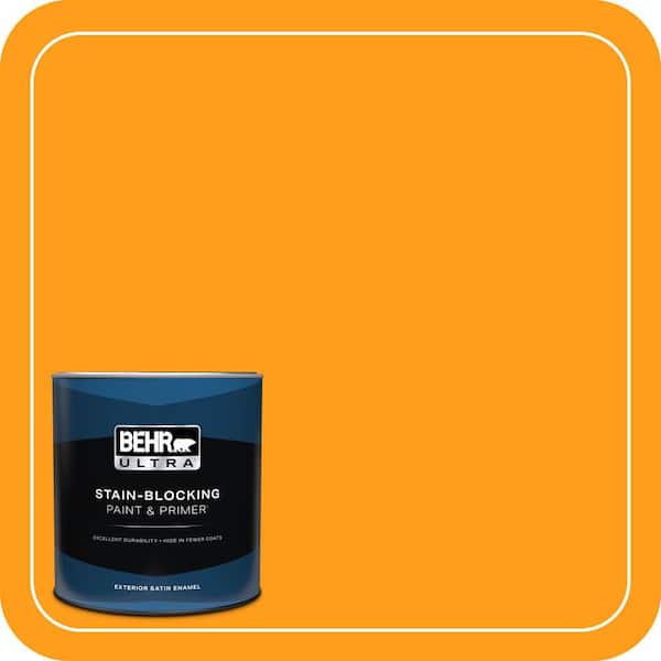 BEHR PREMIUM PLUS #300B-7 Goldfish Enamel Interior/Exterior Paint & Primer Color Sample (4)