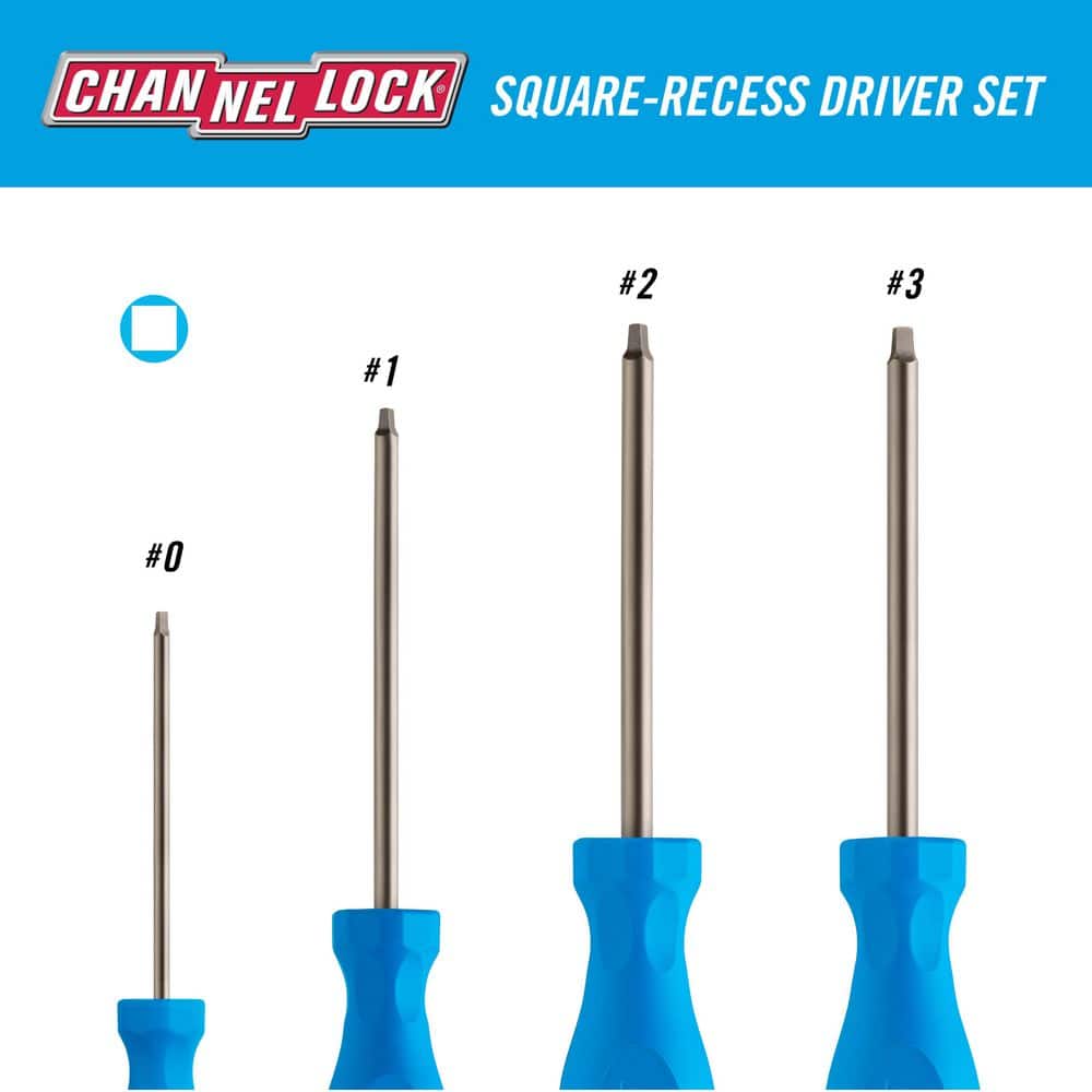 Channellock Square-Recess Screwdriver Set (4-Piece) (2)