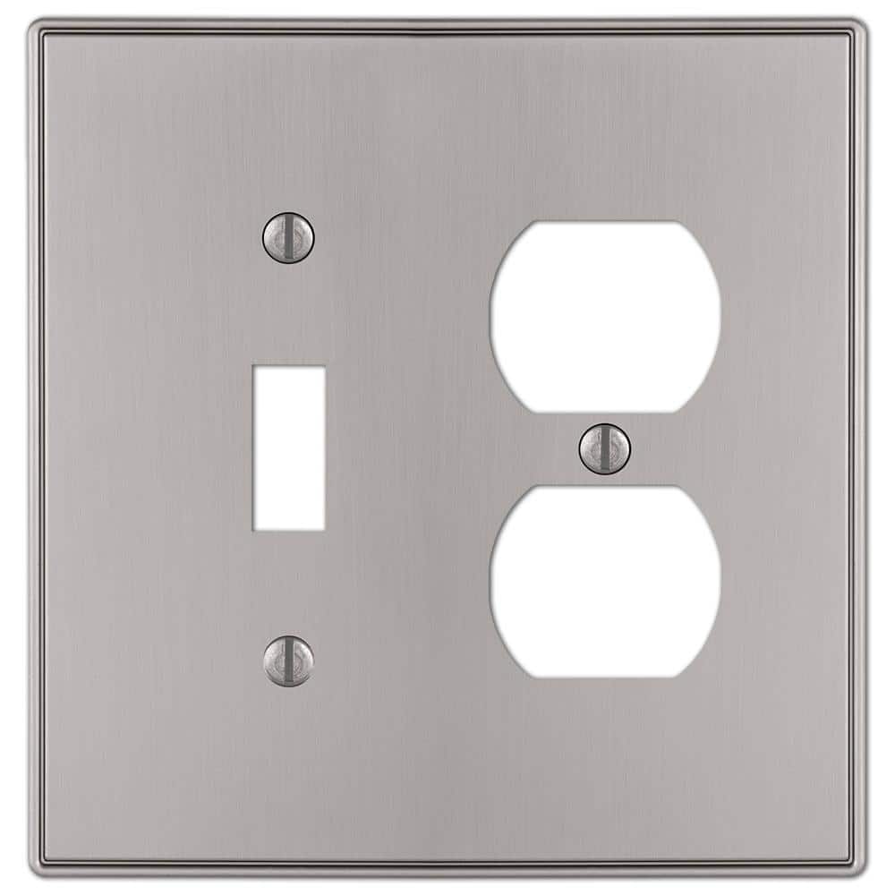 AMERELLE Ansley 2 Gang 1-Toggle and 1-Duplex Metal Wall Plate