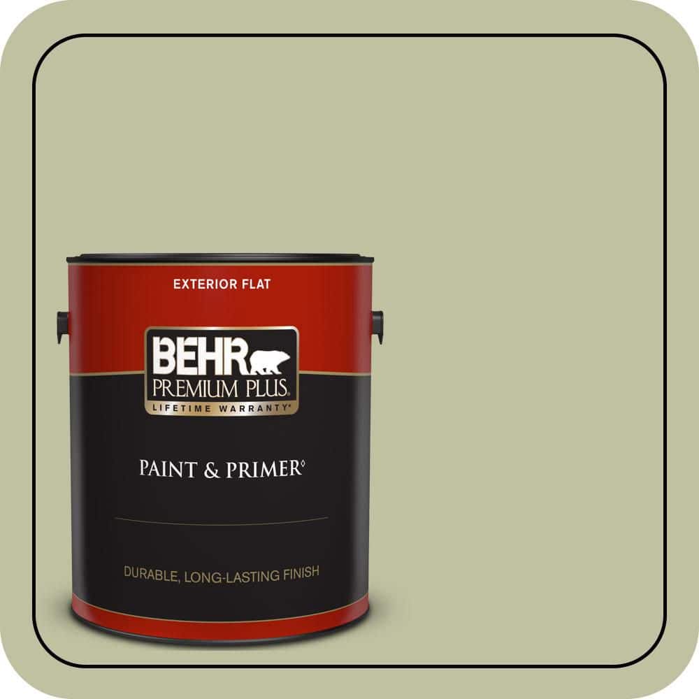 BEHR PREMIUM PLUS 1 gal. #S370-3 Sage Brush Flat Exterior Paint & Primer
