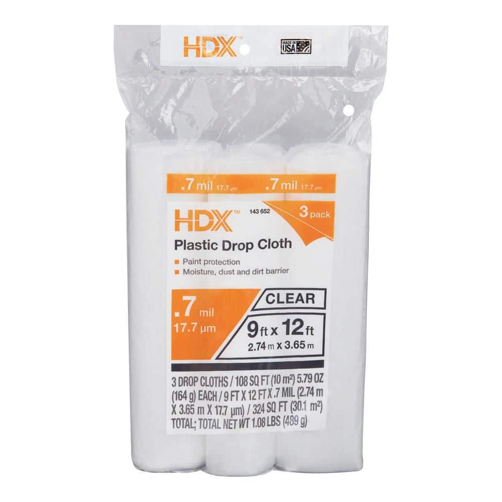 HDX Clear Plastic Drop Cloth