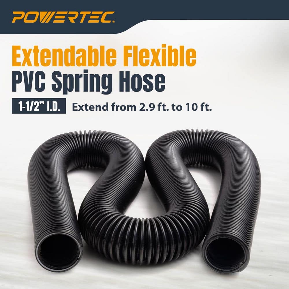 ‎POWERTEC Power Tool Vacuum Dust Collection Hose Kit with 10 ft. Hose, 4 Shop Vacuum Adapters and 2-1/2 in. to 2-1/4 in. Reducer (2)