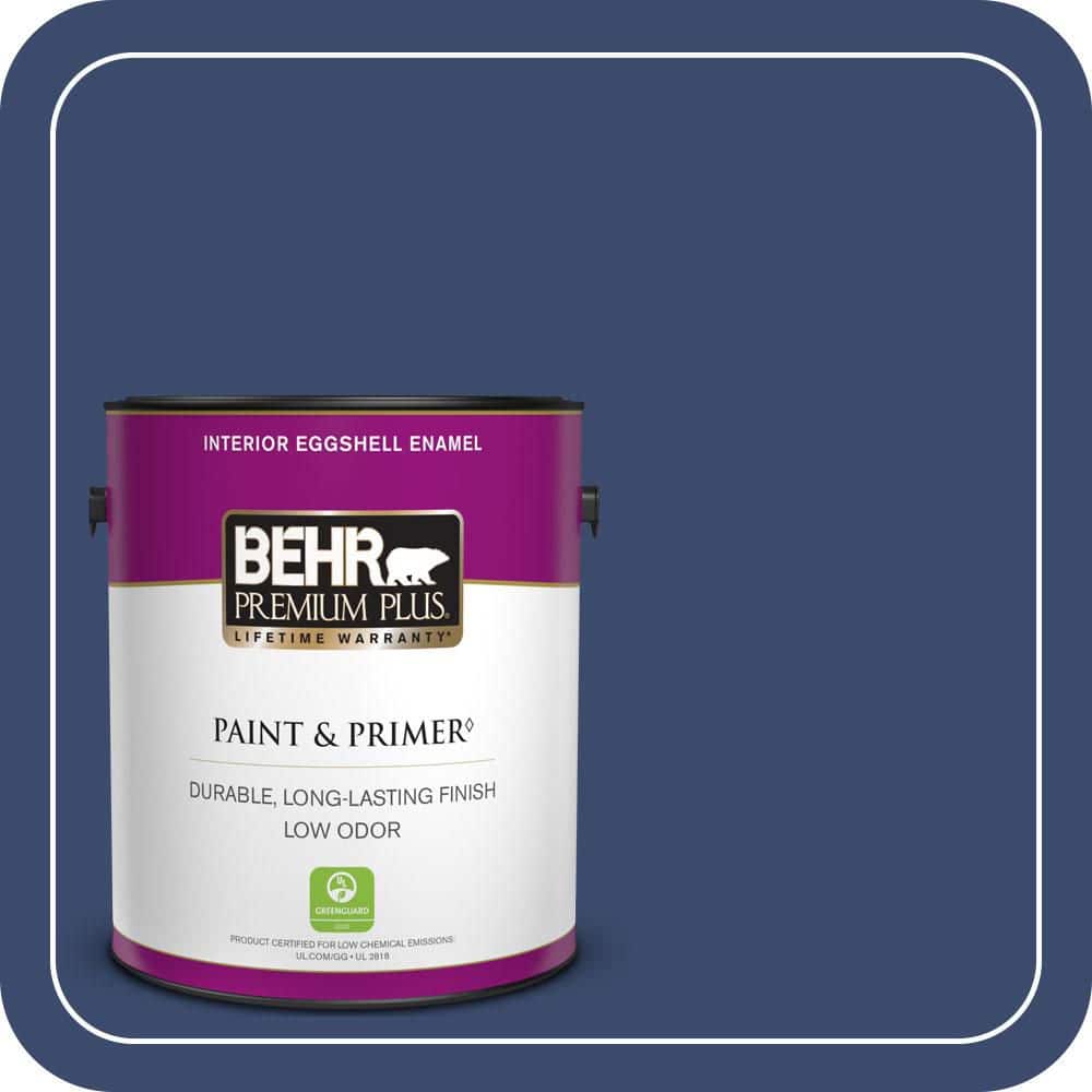 BEHR PREMIUM PLUS 1 gal. #S-H-610 Mountain Blueberry Eggshell Enamel Low Odor Interior Paint & Primer (1)