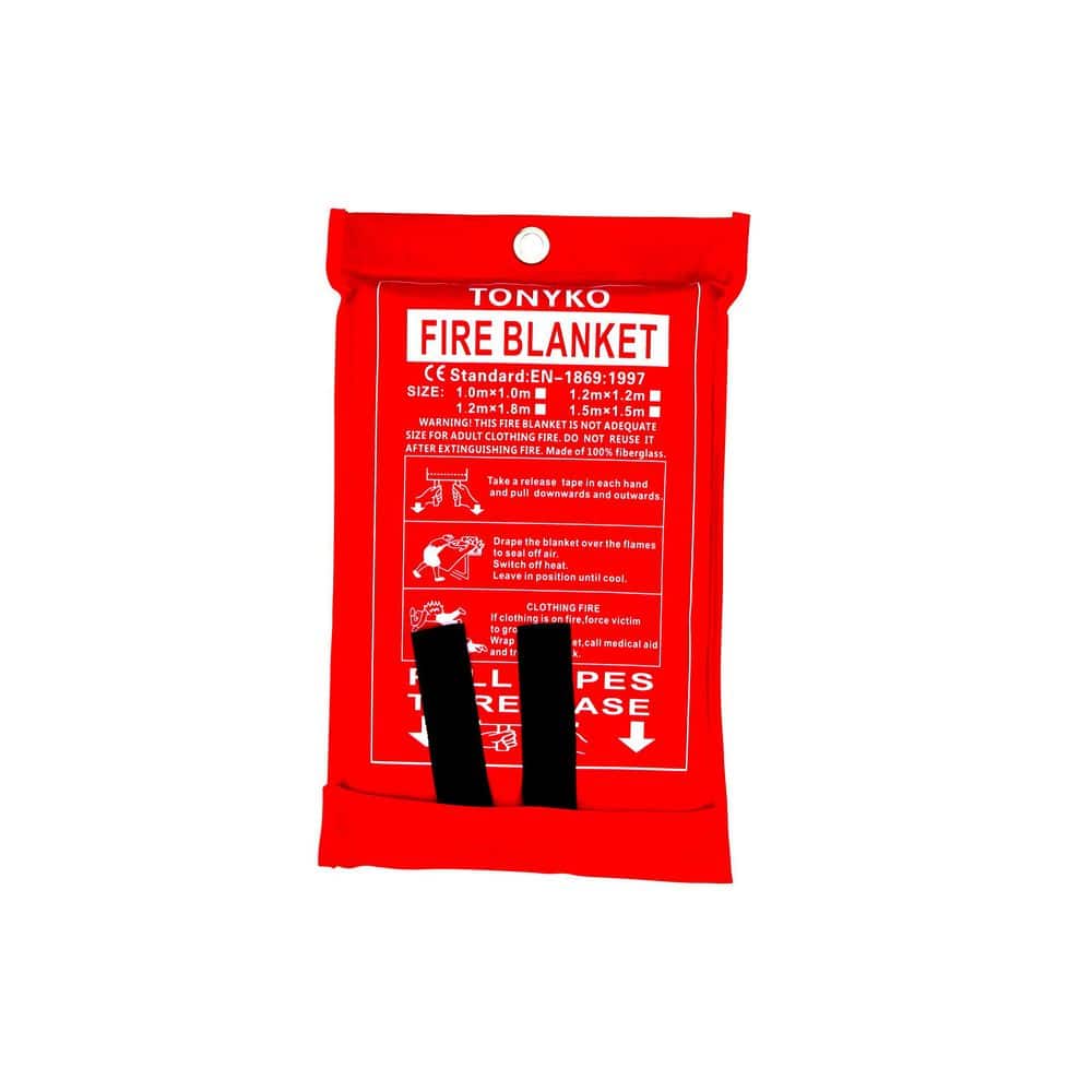Ahfiwaso Fiberglass Emergency Survival Protection Fire Blanket Heat Insulation for Kitchen Camping 1 Pack 39. 3x39. 3 in. (2)