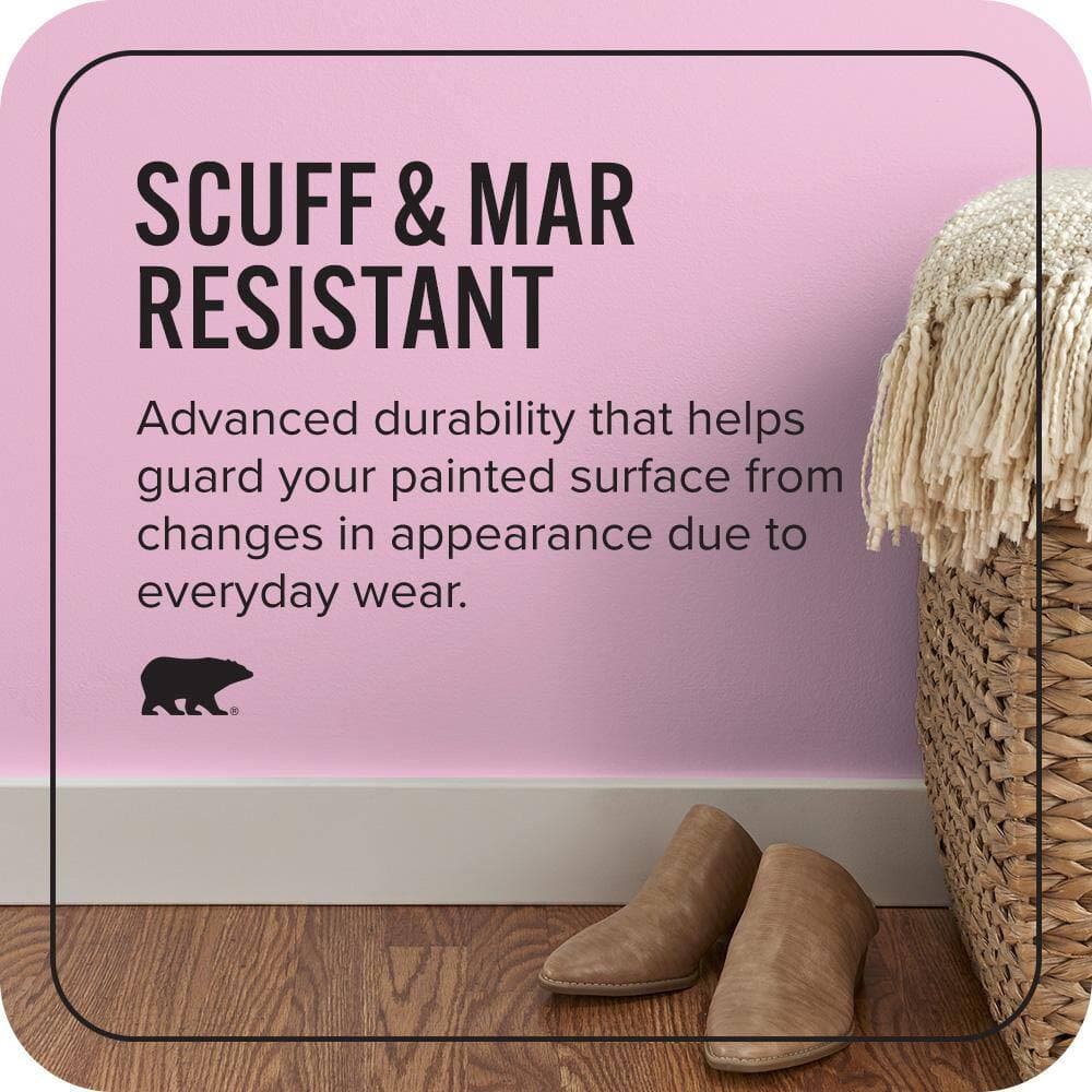 BEHR PREMIUM PLUS #690A-3 Sweet Taffy Enamel Interior Stain-Blocking Paint & Primer (4)