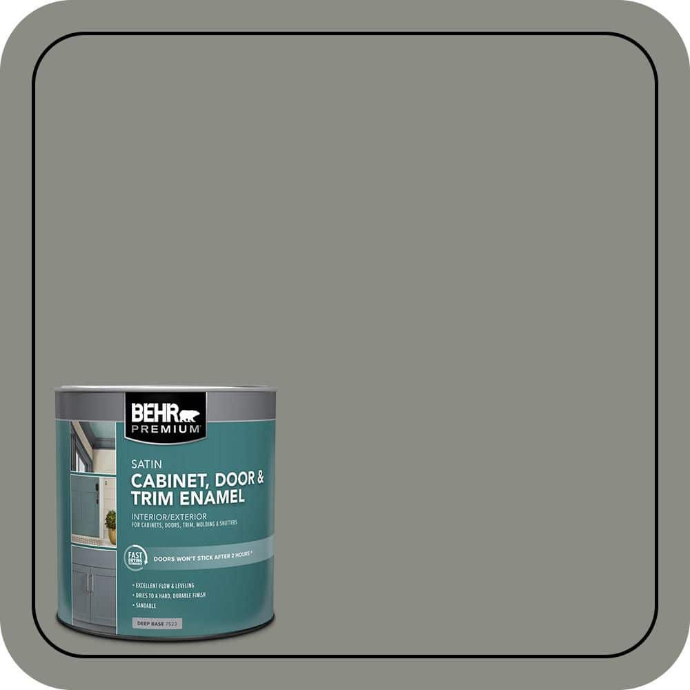 BEHR PREMIUM 1 qt. #N380-5 Naturalist Gray Satin Enamel Interior/Exterior Cabinet, Door & Trim Paint