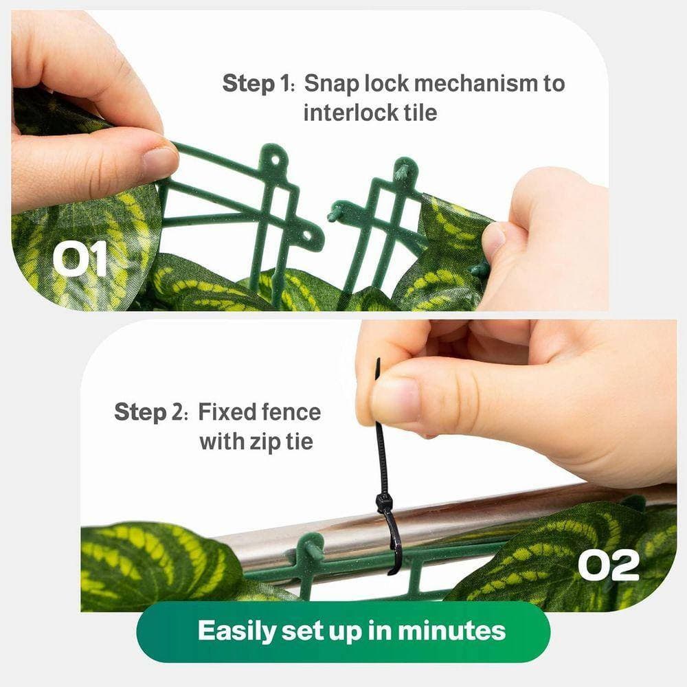 Unbranded 120 x 40 in. Artificial Ivy Privacy Fence Screen, Color Printing Watermelon Leaves (3)