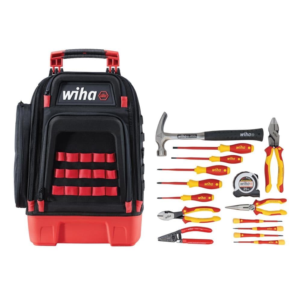 Wiha Apprentice Electrician's 1000-Volt Insulated Tool Kit in Heavy-Duty Backpack (16-Piece) (1)