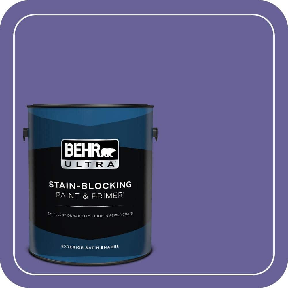 BEHR ULTRA 1 gal. #T15-13 Prime Purple Satin Enamel Exterior Paint & Primer