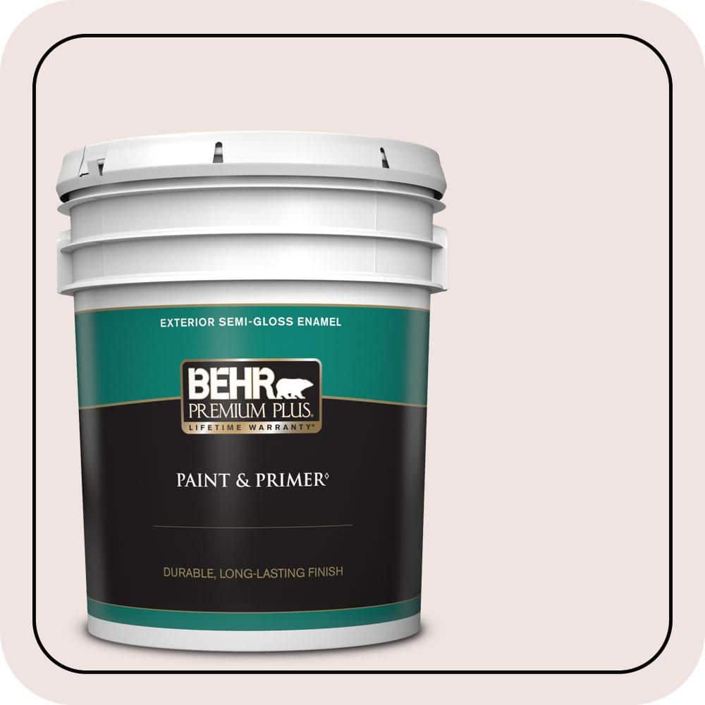 BEHR PREMIUM PLUS 5 gal. #700A-1 Pastel China Semi-Gloss Enamel Exterior Paint & Primer