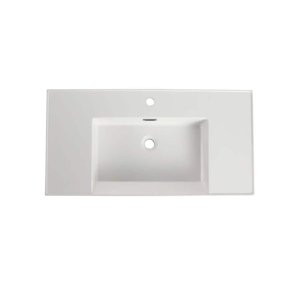 TCYO 36 in. W x 18 in. D Cultured Marble Vanity Top in White (2)