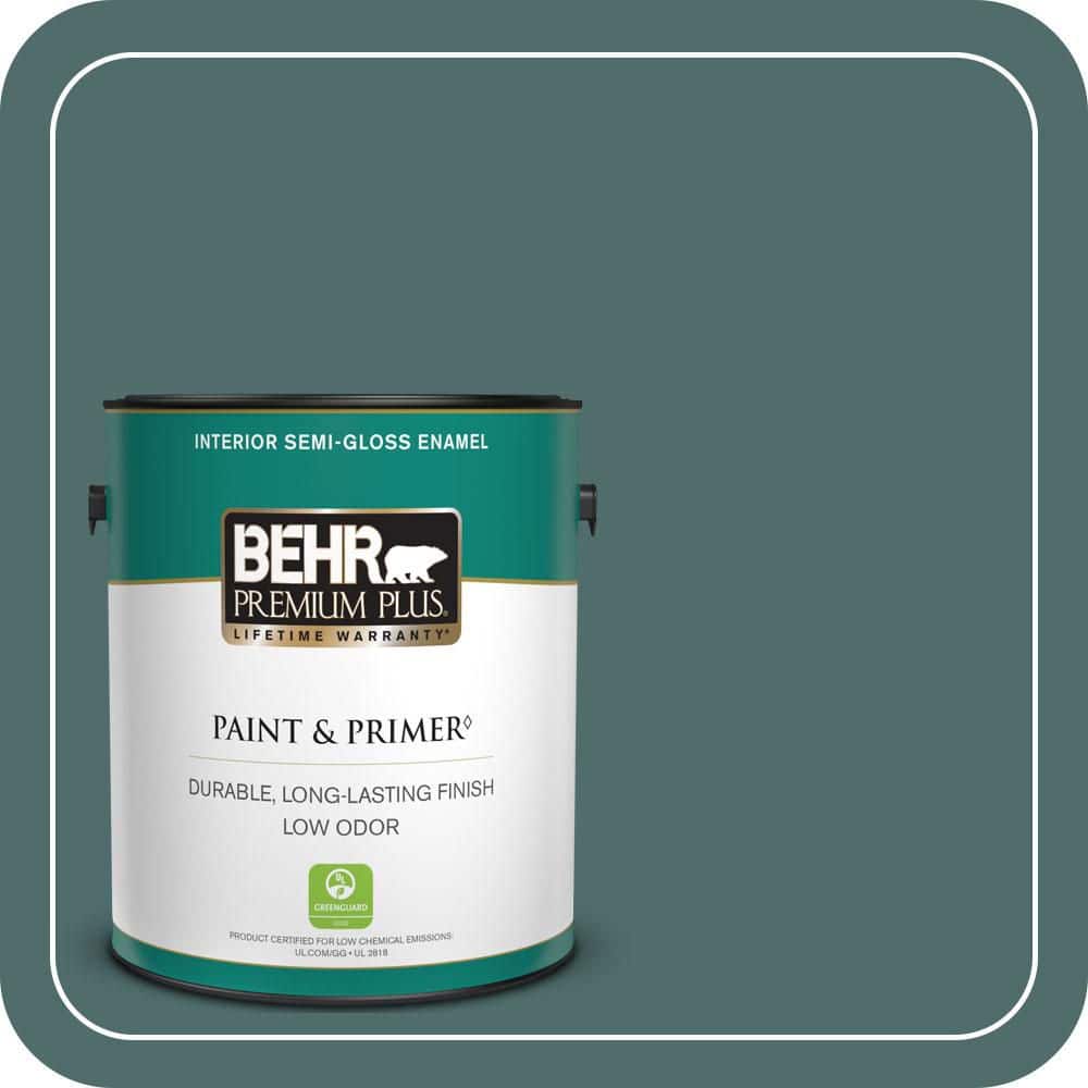 BEHR PREMIUM PLUS 1 gal. #PPU12-02 Sequoia Lake Semi-Gloss Enamel Low Odor Interior Paint & Primer