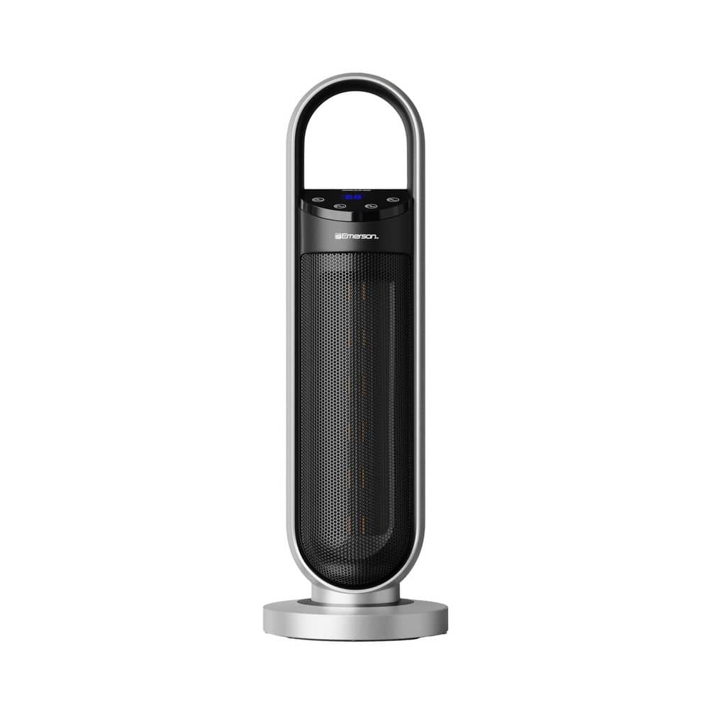 Emerson SmartVoice 1500-Watt 23 in. Black Electric Convection Ceramic Tower Space Heater, 40 Plus Voice Commands,No Setup, 200ER (1)