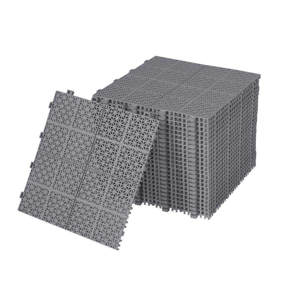 Tidoin Outdoor 1 ft. x 1 ft. Composite Deck Tile in Gray (24 Per Box) (1)