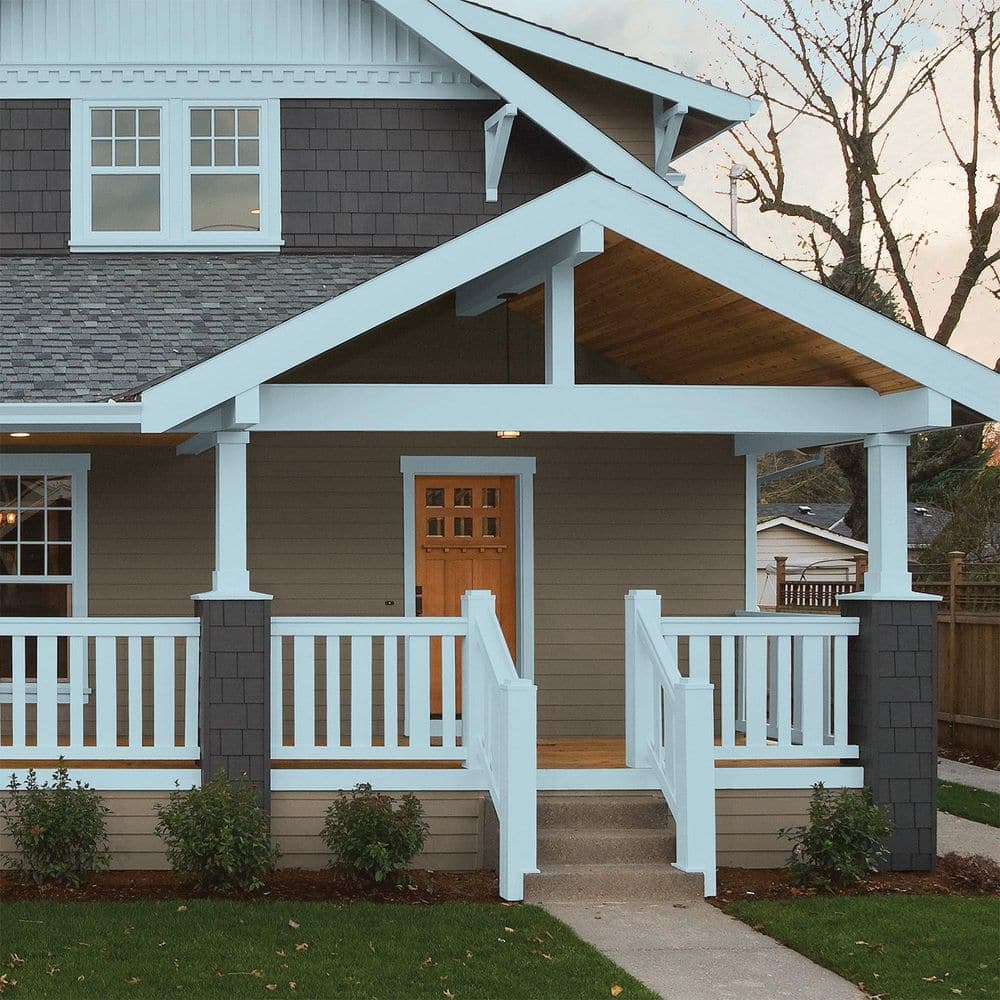 Glidden Premium 5 gal. PPG1151-3 Midsummer's Dream Semi-Gloss Exterior Latex Paint (4)