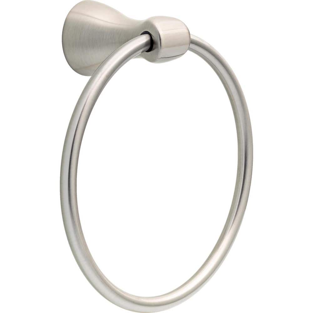 Delta Foundations Wall Mounted Round Closed Towel Ring Bath Hardware Accessory in SpotShield Brushed Nickel