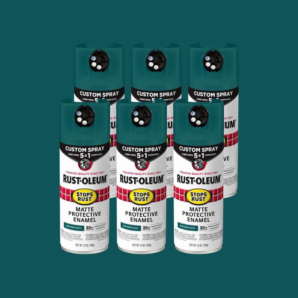 Rust-Oleum Stops Rust 12 oz. Custom Spray 5-in-1 Matte Northern Lights Spray Paint (Case of 6) (1)