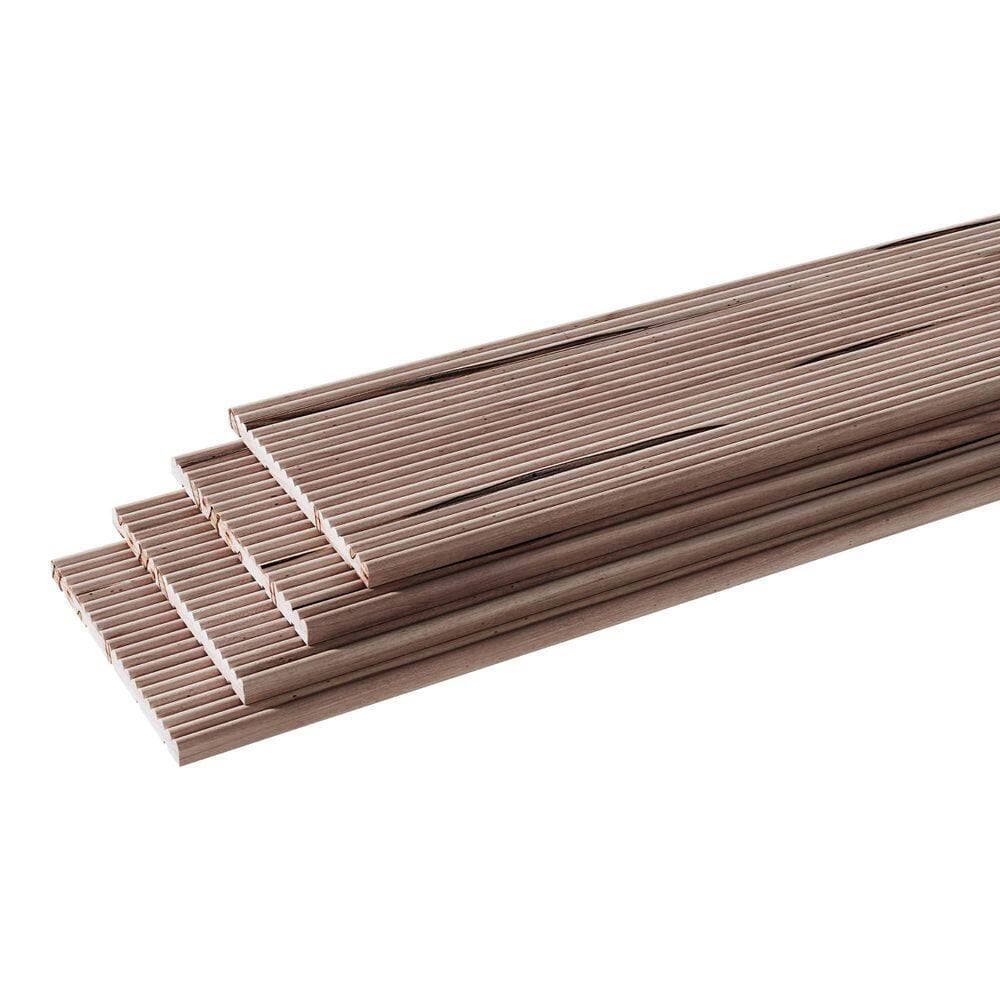 Ornamental Mouldings 0.375 in. D x 5 in. W x 47.5 in. L Unfinished Ambrosia Maple Wood Accent Wall Panel Moulding (2)