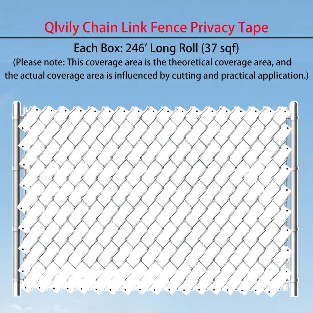 Angel Sar White 246 ft. x 0.15 ft. Polyvinyl Chloride PVC Chain Link Fence Slat, Privacy Tape (200-Piece Button Puncher Included) (2)