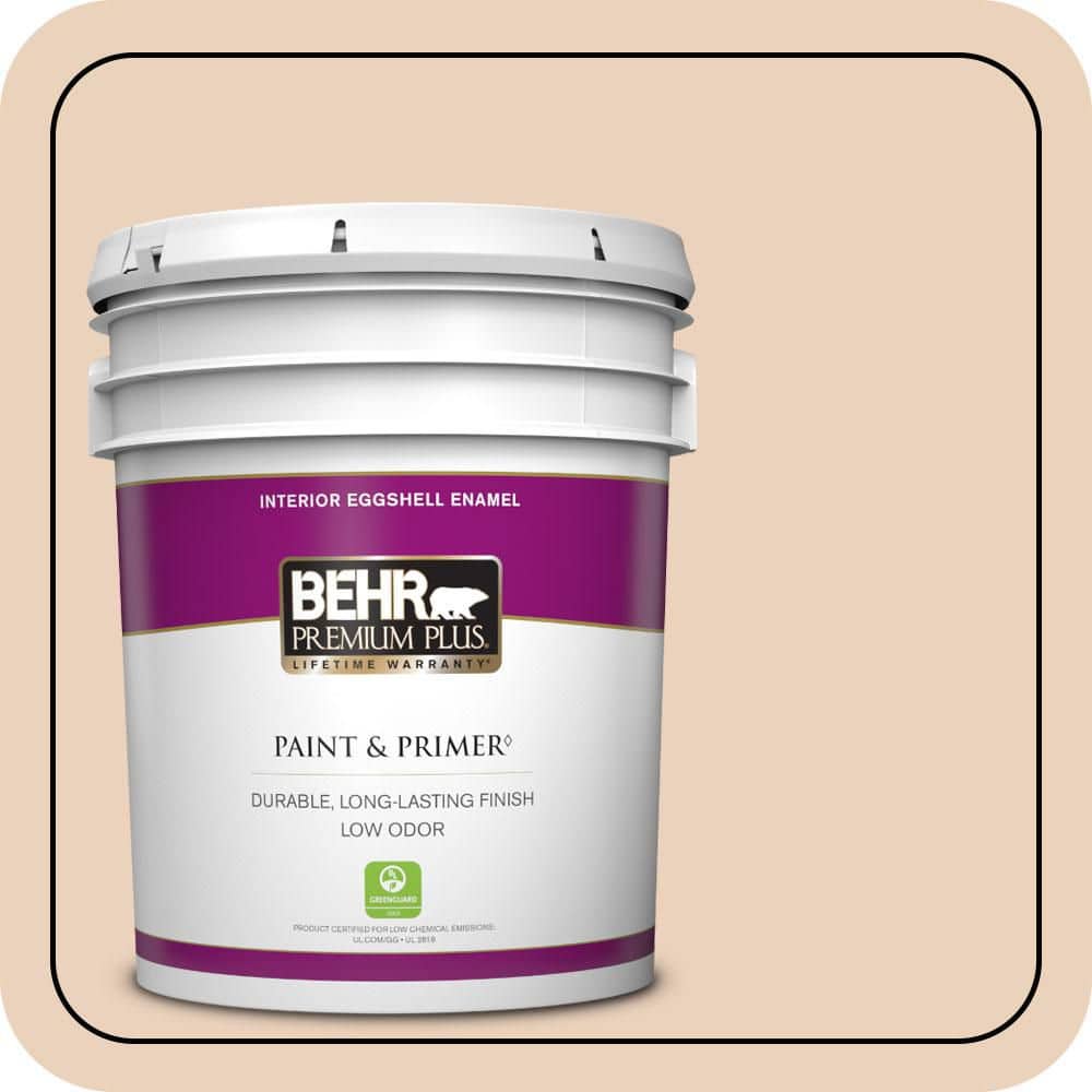 BEHR PREMIUM PLUS 5 gal. #T14-2 South Peach Eggshell Enamel Low Odor Interior Paint & Primer