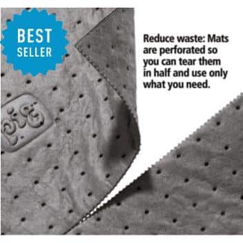 PIG 1. 25ft W x 1. 6ft L High Quality Polypropylene Perforated Universal Absorbent Flooring Mat Pad, 5-Pack (3)