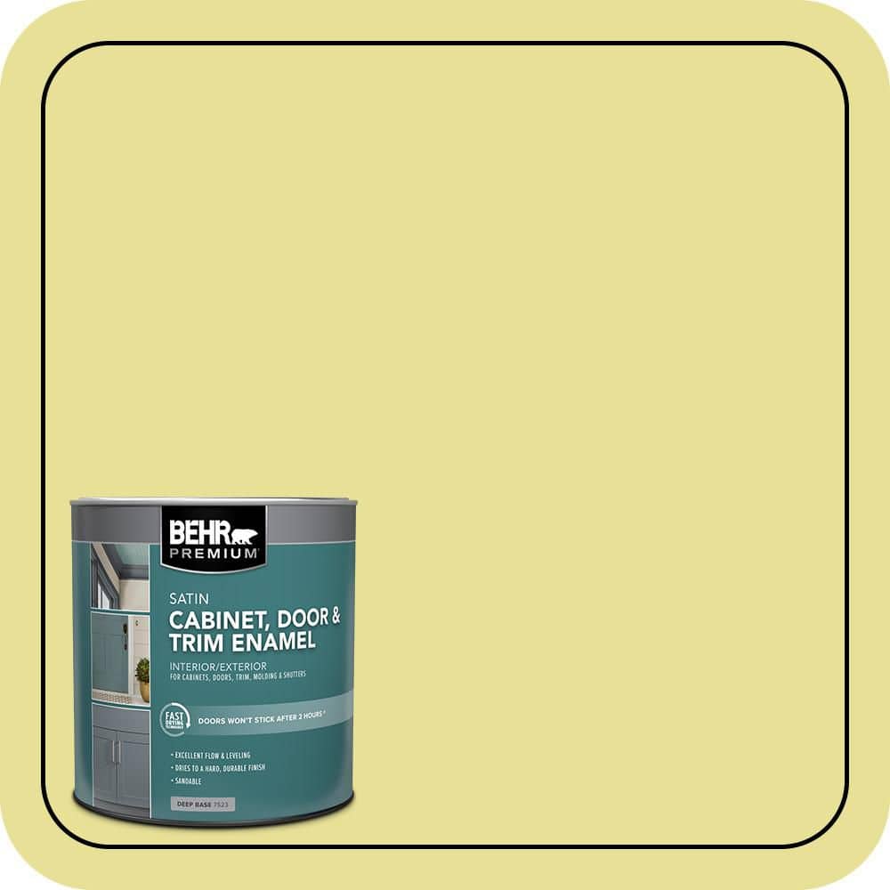 BEHR PREMIUM 1 qt. #P340-3 Reviving Green Satin Enamel Interior/Exterior Cabinet, Door & Trim Paint (1)