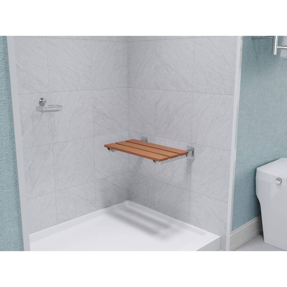 ANZZI Bohemian Wall Mounted Teak Shower Seat (3)