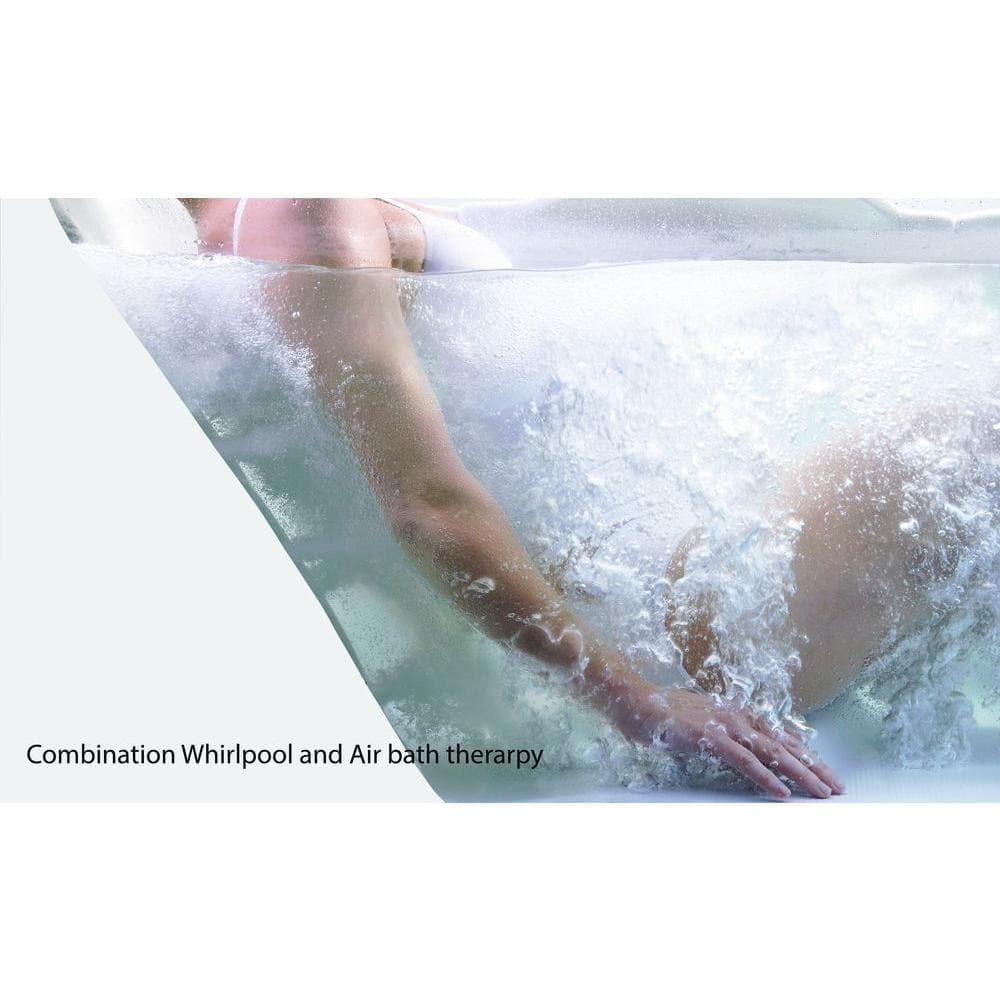 Aquatic Infinity 72 in. Rectangle Drop-In Air Bath/Whirlpool Bathtub Acrylic Reversible Drain with Heater in White (2)