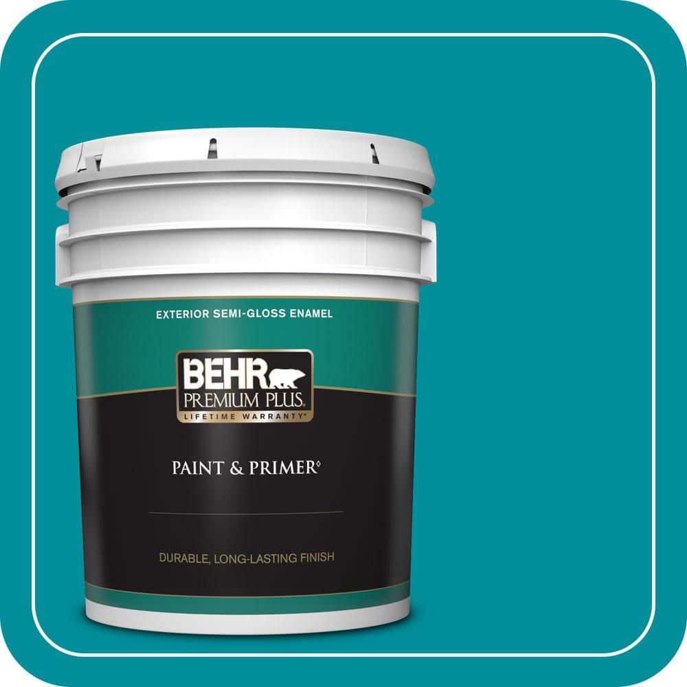 BEHR PREMIUM PLUS 5 gal. #P470-6 Bella Vista Semi-Gloss Enamel Exterior Paint & Primer
