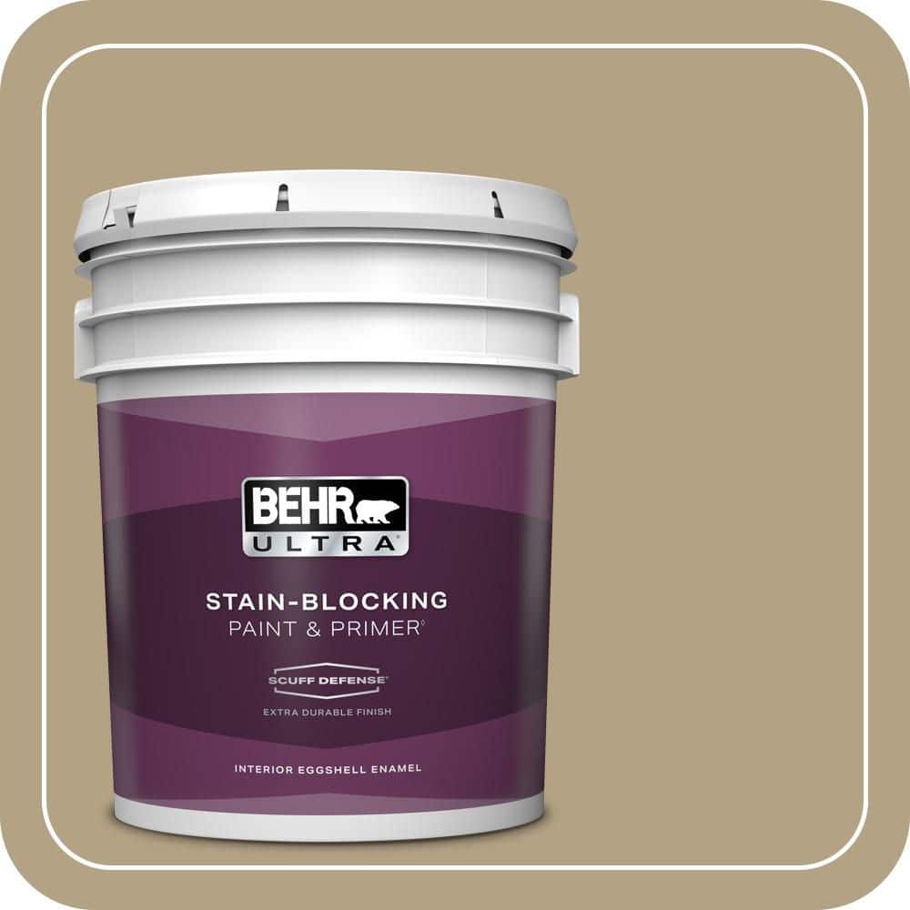 BEHR ULTRA 5 gal. #PPU8-07 Chamois Tan Extra Durable Eggshell Enamel Interior Paint & Primer