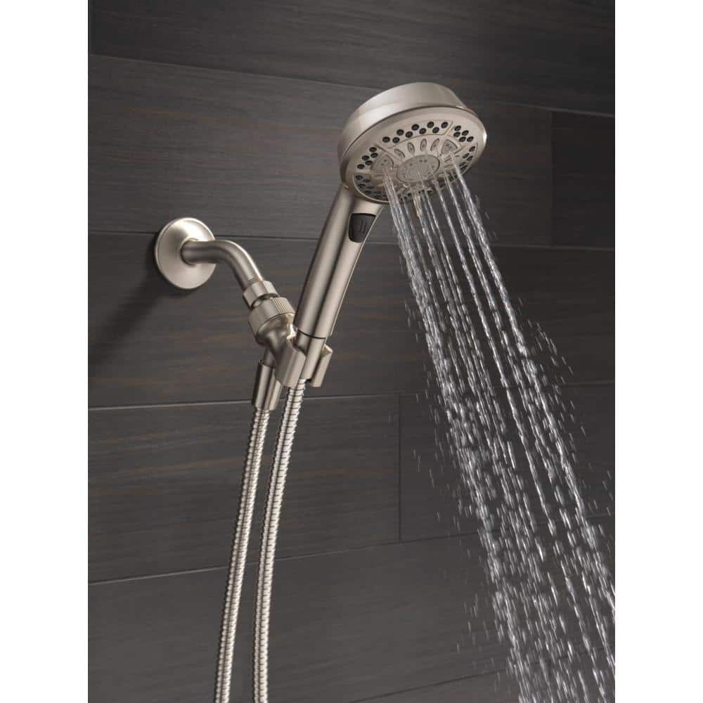 Delta 7-Spray Wall Mount Handheld Shower Head 1.8 GPM in SpotShield Brushed Nickel (3)