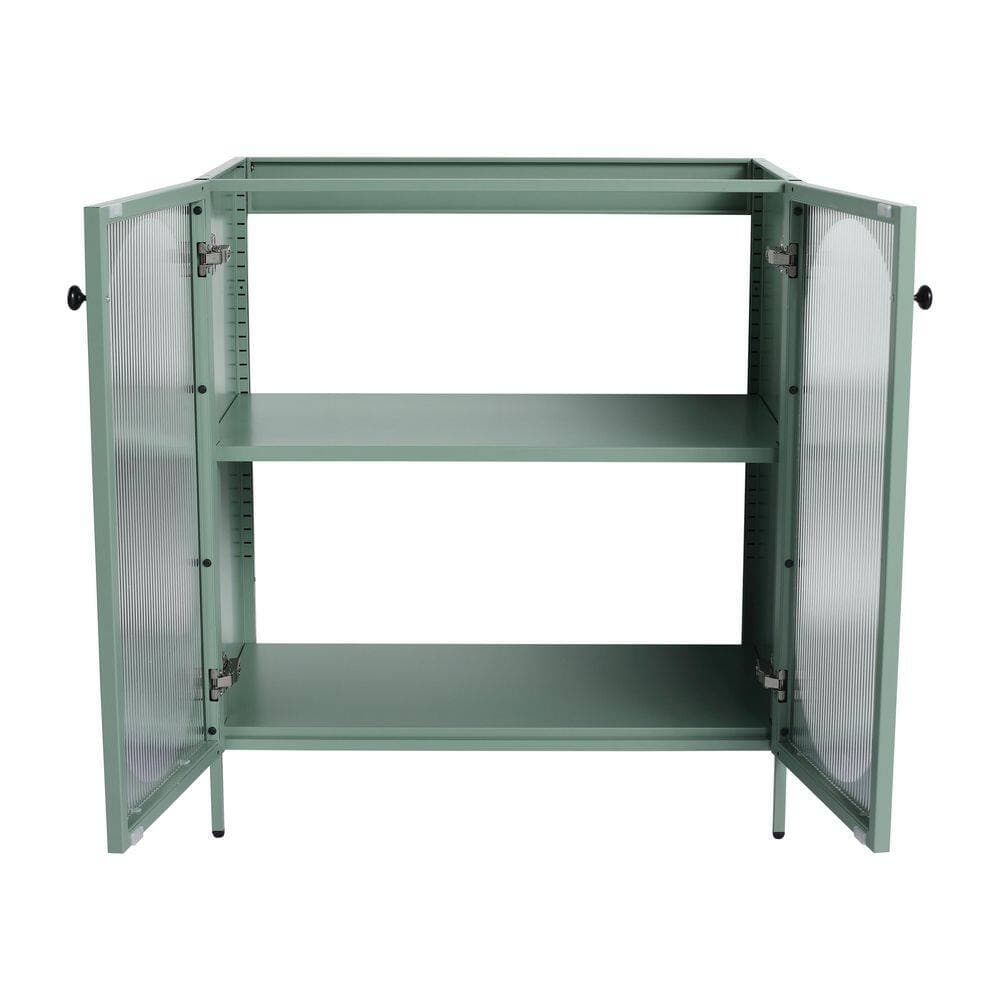 Buruis 29.3 in. Bath Vanity Cabinet without Top in Green with 2 Doors, Faucet and Sink Not Included (3)