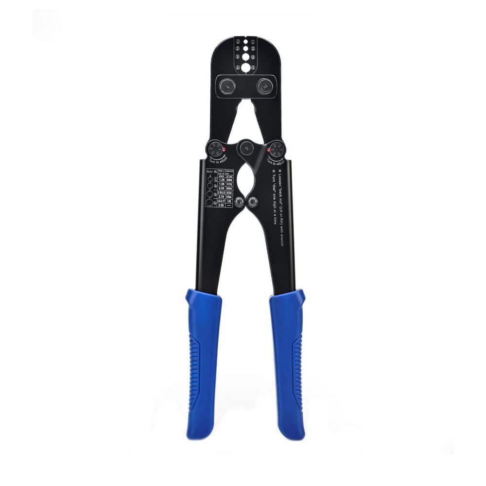 Unbranded Wire Rope Crimping Tool for Aluminum Oval Sleeves, Double Sleeves, Annealed Copper, 3/64 to 1/8 Inch