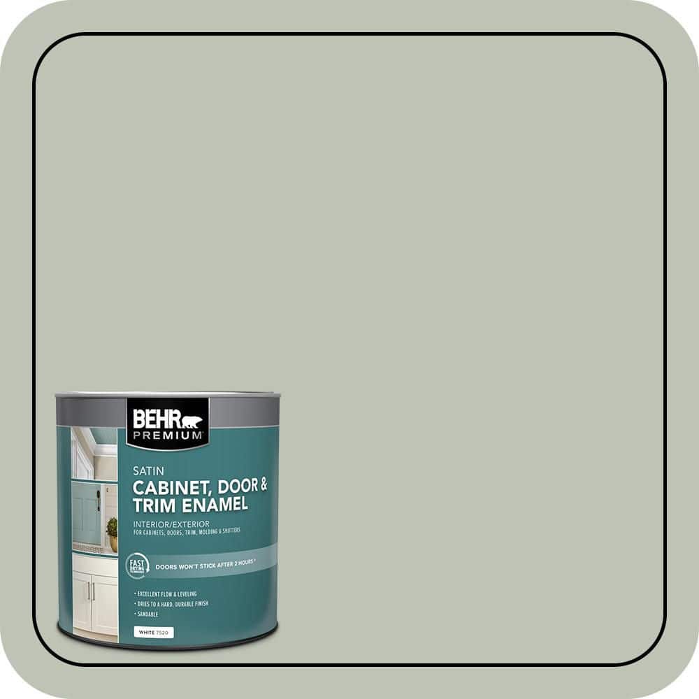 BEHR PREMIUM 1 qt. #PPU11-11 Summer Green Satin Enamel Interior/Exterior Cabinet, Door & Trim Paint