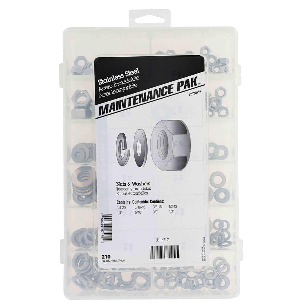 Hillman Stainless Steel Nut and Washer Assorted Kit (210-Piece) (1)