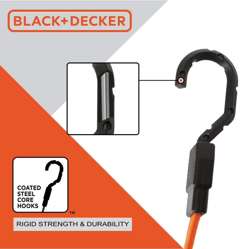 Unbranded Black + Decker 48 in. Flat Bungee Straps, 32-Piece (3)
