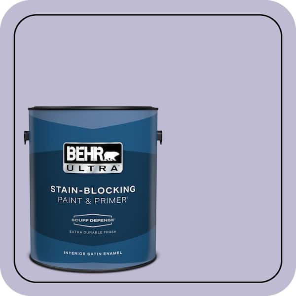 BEHR ULTRA 1 gal. #640C-3 Twilight Pearl Extra Durable Satin Enamel Interior Paint & Primer (2)