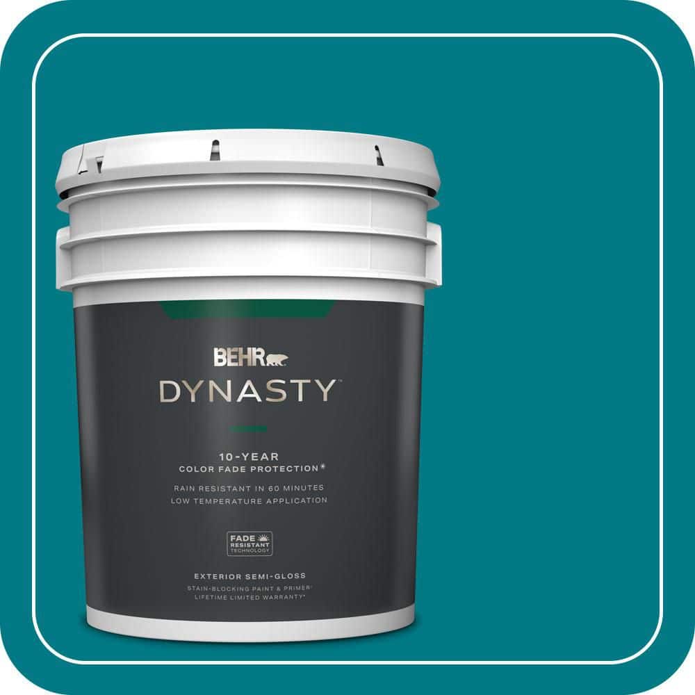 BEHR DYNASTY 5 gal. #S-G-510 Beach Towel Semi-Gloss Exterior Stain-Blocking Paint & Primer