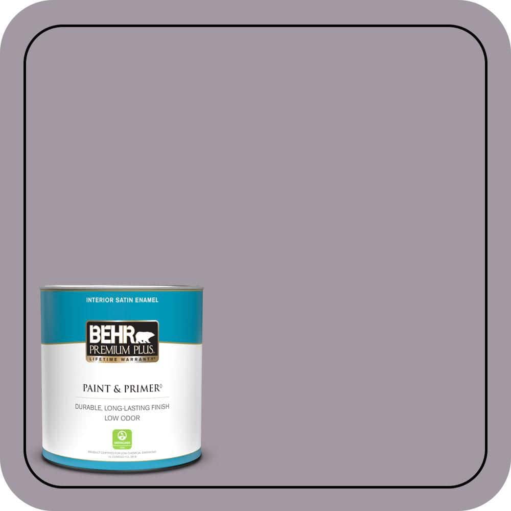 BEHR PREMIUM PLUS 1 qt. #N570-3 Art Nouveau Glass Satin Enamel Low Odor Interior Paint & Primer