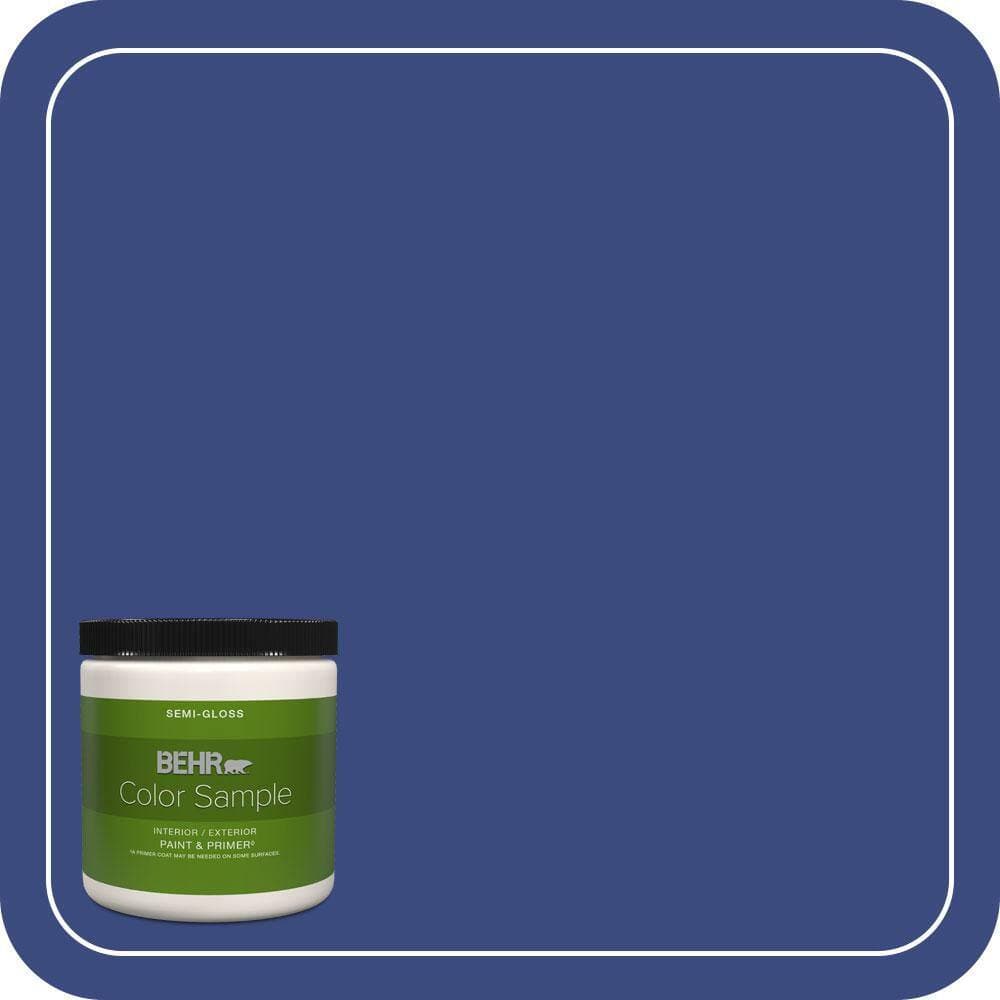 BEHR PREMIUM PLUS 8 oz. #P530-7 Tanzanite Semi-Gloss Interior/Exterior Paint & Primer Color Sample
