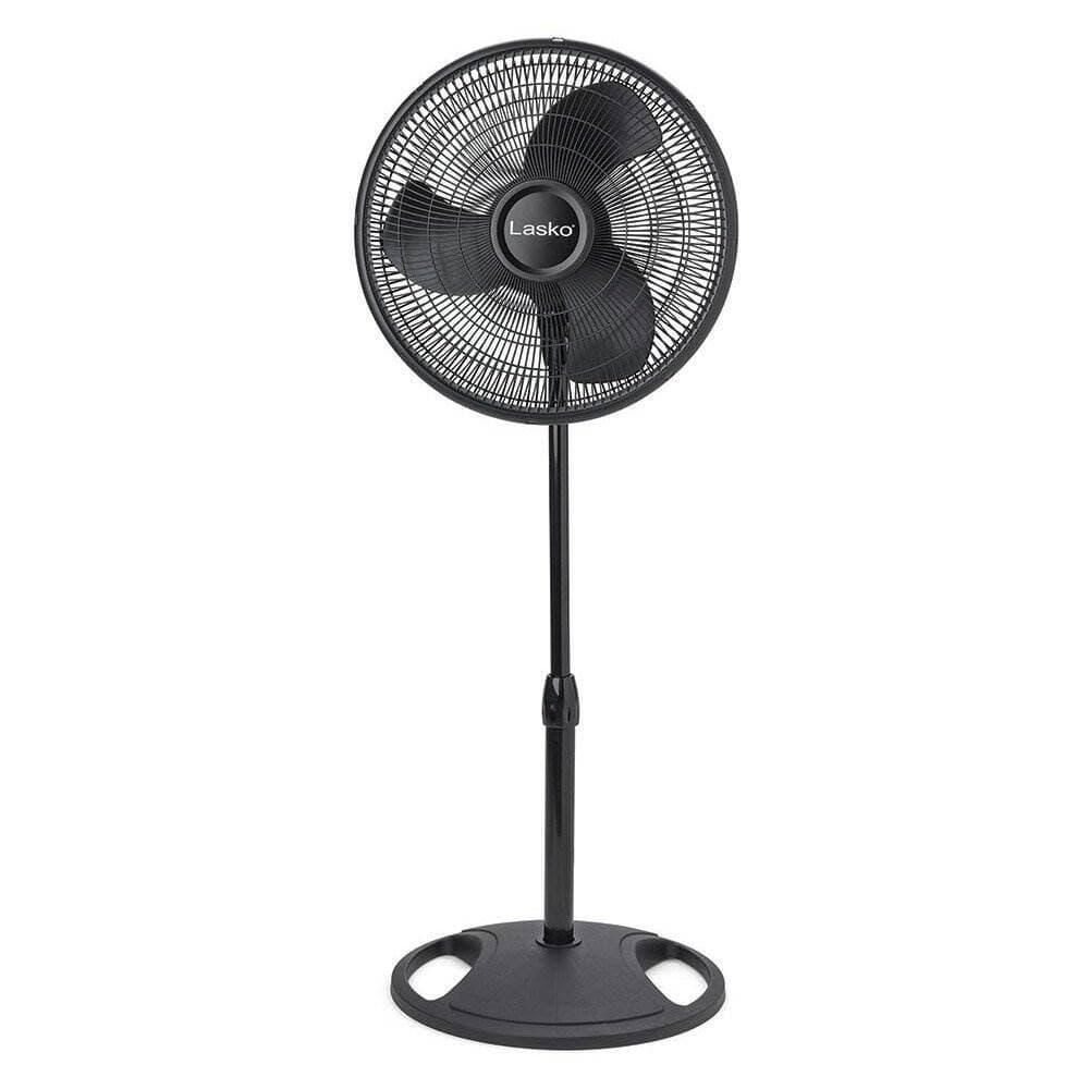 Lasko 16 in. Oscillating 3 Speed Adjustable Pedestal Stand Fan in Black (4-Pack) (2)