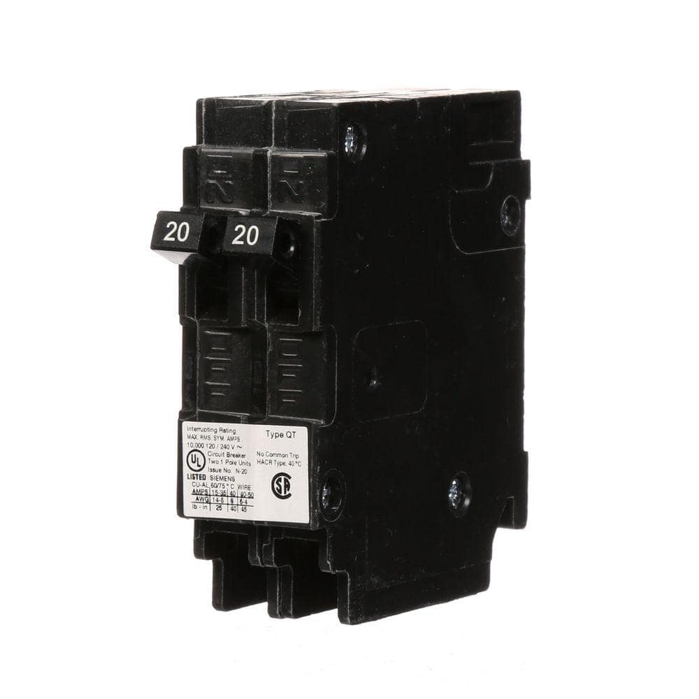 Siemens (2) 20 Amp Tandem Single Pole Type QT NCL-Circuit Breaker (1)