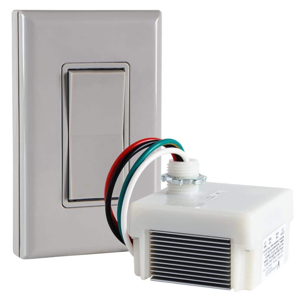 RunLessWire Battery-Free, Wireless Gray Rocker Dimmer Switch Kit for Dimmable Lights Remote Switch Controls Phase Dimming Receiver