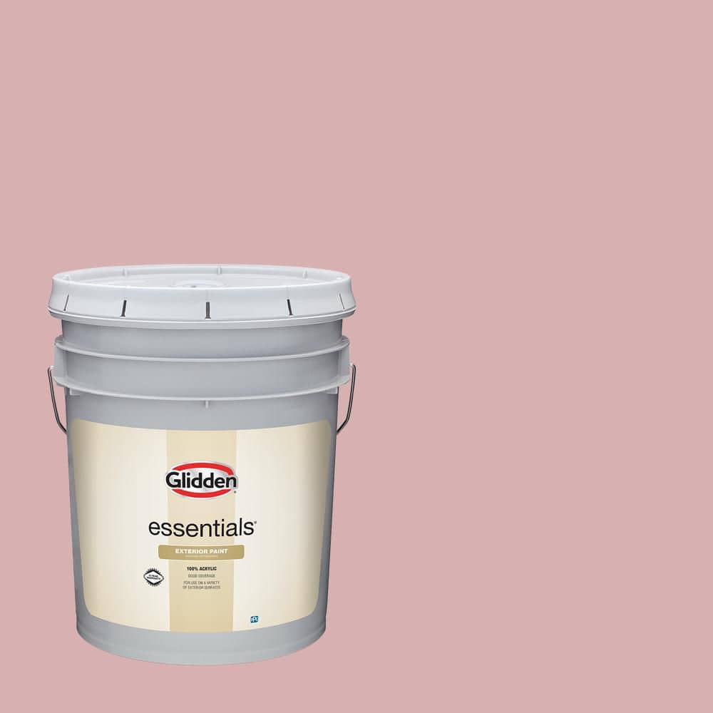 Glidden Essentials 5 gal. PPG1053-4 Radiant Rouge Satin Exterior Paint