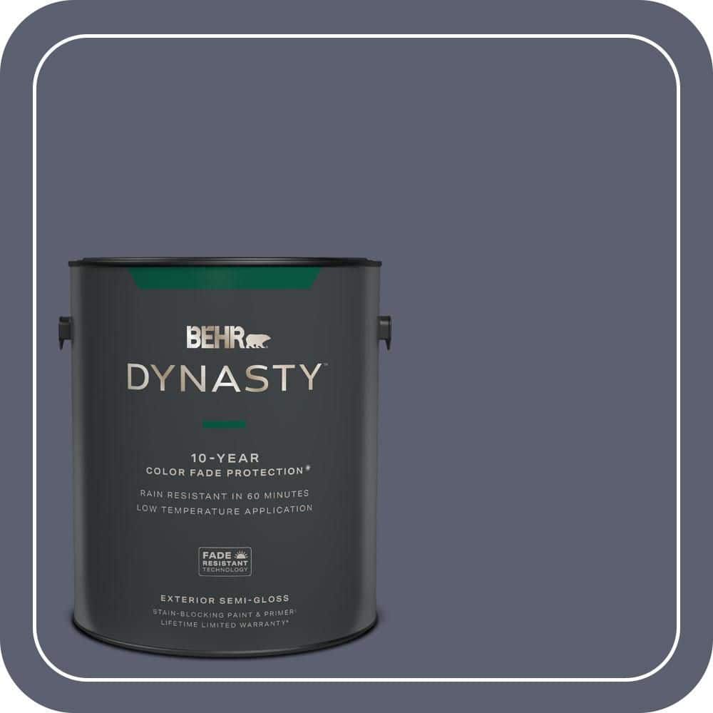 BEHR DYNASTY 1 gal. #S550-6 Mysterious Night Semi-Gloss Exterior Stain-Blocking Paint & Primer