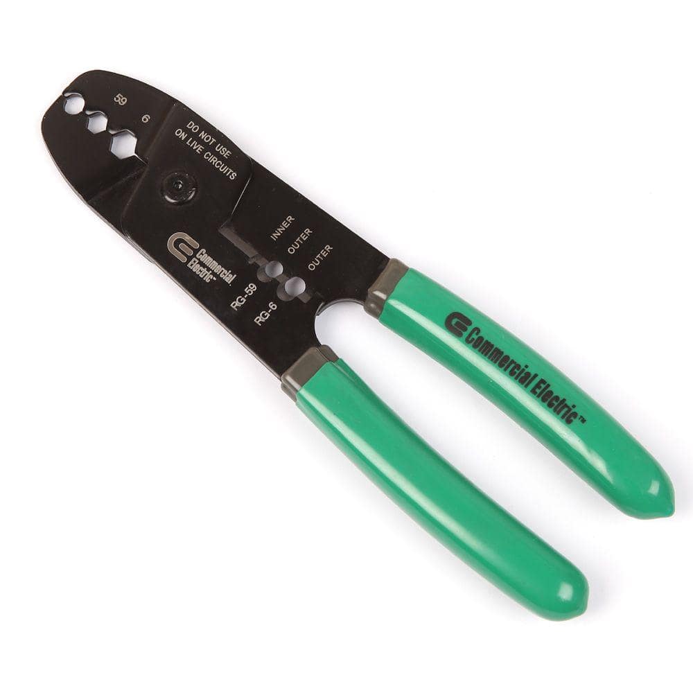 Commercial Electric Coaxial Cable Strip and Crimp Tool (1)