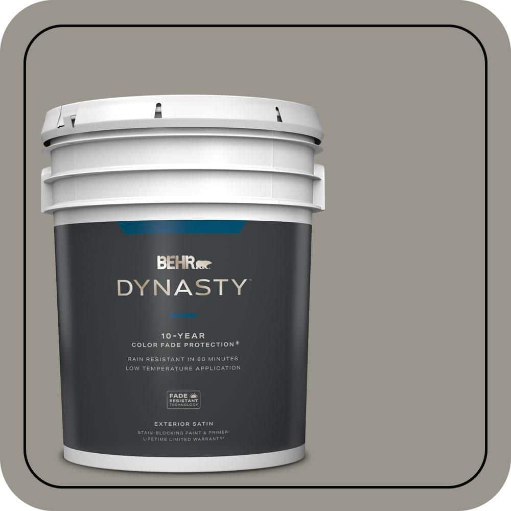 BEHR DYNASTY 5 gal. #N360-4 Battleship Gray Satin Enamel Exterior Stain-Blocking Paint & Primer