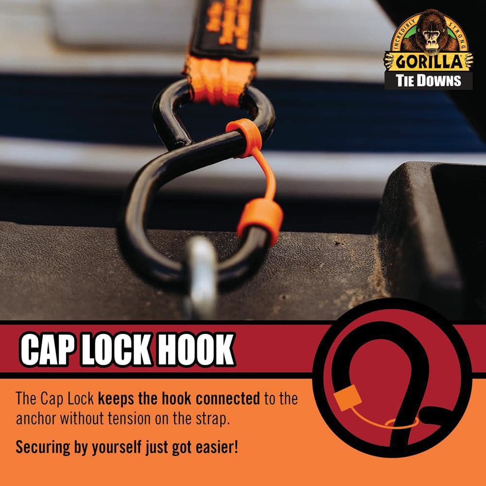 Gorilla 16 ft. x 1 in. Medium Duty Tie Down Ratchet Strap (2-Pack) (3)